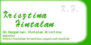 krisztina hintalan business card